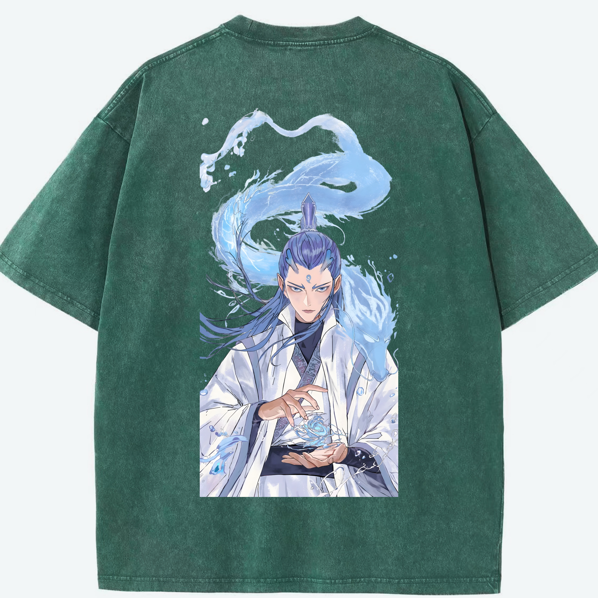 （画像用） Ne Zha 2 ナタ 魔童の大暴れ 綿100% ヴィンテージ風 半袖Tシャツ（背面プリント）